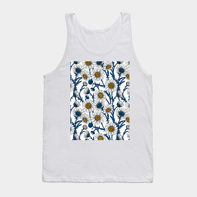 Daisies on white Tank Top by katerinamk